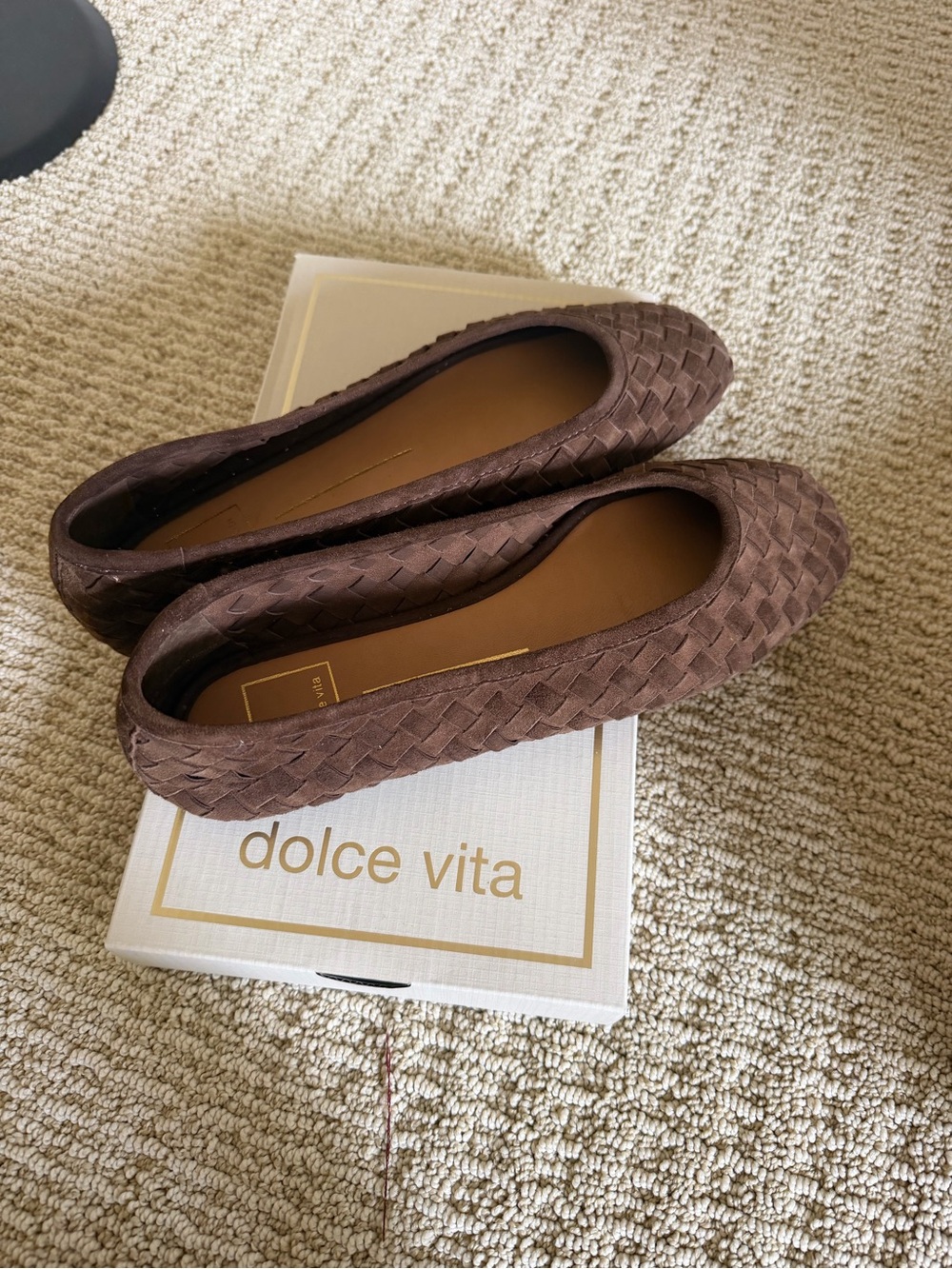 Brand new, of the spring season—Dolce Vita Brown Woven Slip-On Flats